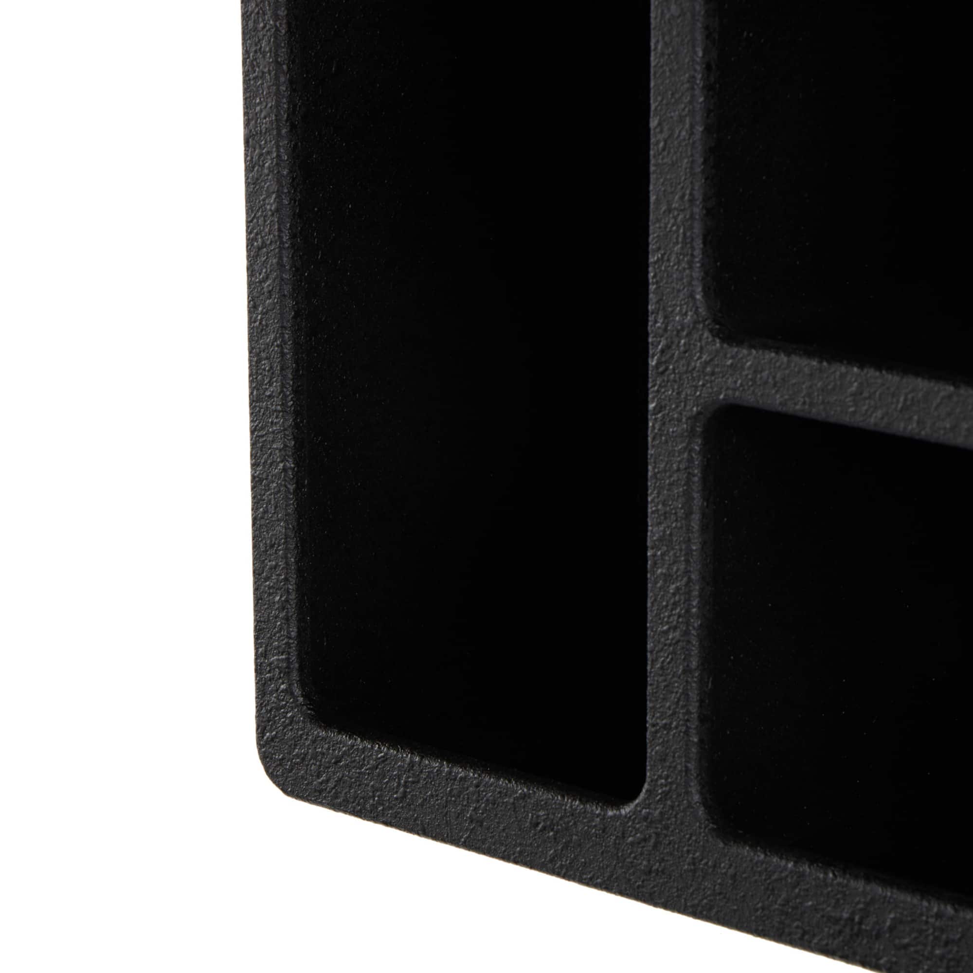 16" x 24" Black Wood Geometric 4 Wall Shelf